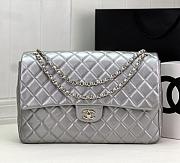 Chanel Silver Lambskin Classic Travel Flap bag 40CM  - 1