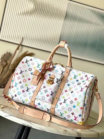 Louis Vuitton x Takashi Murakami Keepall Bandouliere 45 White Multicolored 