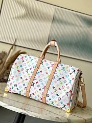 Louis Vuitton x Takashi Murakami Keepall Bandouliere 45 White Multicolored  - 4
