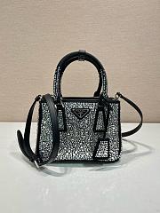 Prada Crystal Galleria Double Zip Mini Top Handle Bag 20*15*9.5CM  - 1