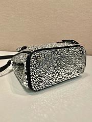 Prada Crystal Galleria Double Zip Mini Top Handle Bag 20*15*9.5CM  - 2