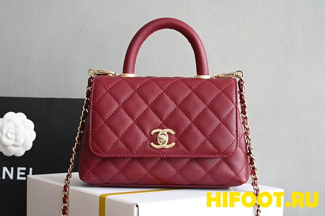Chanel Coco Handle Red Caviar 19CM - 1