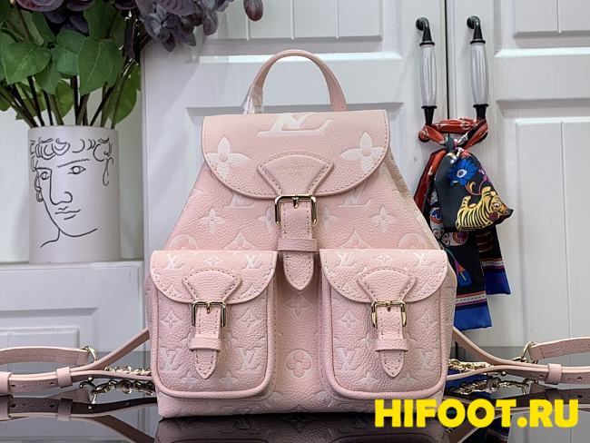 LV Backup backpack Bicolour Monogram Empreinte Leather pink 22x14x20cm - 1