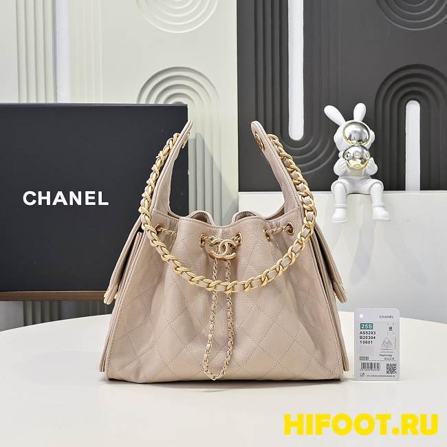 Chanel 25 Small Handbag Grained Calfskin & Gold-Tone Metal Beige 30cm - 1