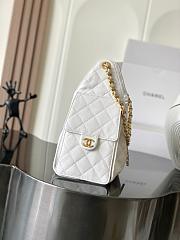 Chanel 25 Small Handbag Grained Calfskin & Gold-Tone Metal White 30cm - 6