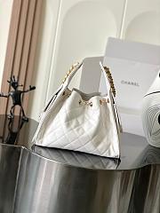 Chanel 25 Small Handbag Grained Calfskin & Gold-Tone Metal White 30cm - 5