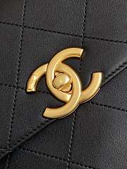Chanel 2025 Flap Bag with Top Handle  Calfskin & Gold-Tone Metal  Black 20.5x28x9.5cm - 5