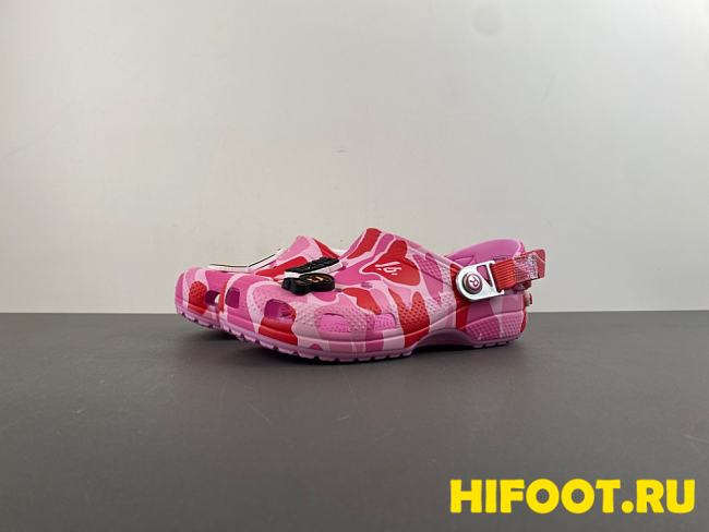 Crocs Classic Clog A Bathing Ape ABC Camo Pink  - 1