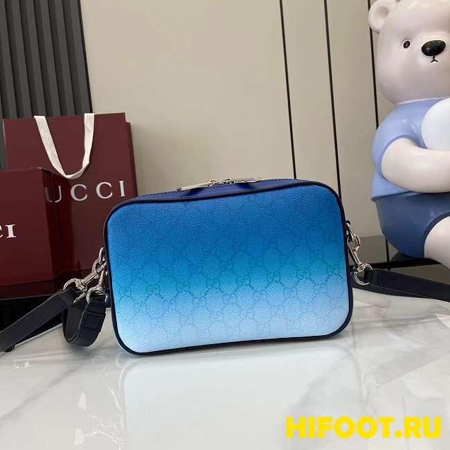 Gucci Chroma small crossbody bag in gradient blue fabric 25x16x4.5cm - 1