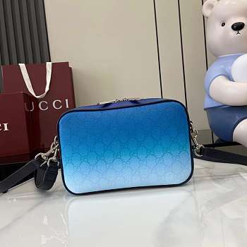 Gucci Chroma small crossbody bag in gradient blue fabric 25x16x4.5cm