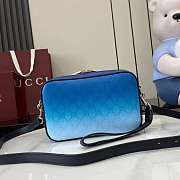 Gucci Chroma small crossbody bag in gradient blue fabric 25x16x4.5cm - 3