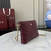 Gucci GG Marmont pochette with chain wine red  21x15x3.5cm - 3