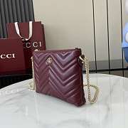 Gucci GG Marmont pochette with chain wine red  21x15x3.5cm - 2