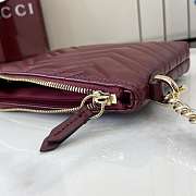 Gucci GG Marmont pochette with chain wine red  21x15x3.5cm - 4