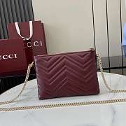 Gucci GG Marmont pochette with chain wine red  21x15x3.5cm - 5