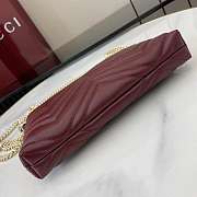 Gucci GG Marmont pochette with chain wine red  21x15x3.5cm - 6