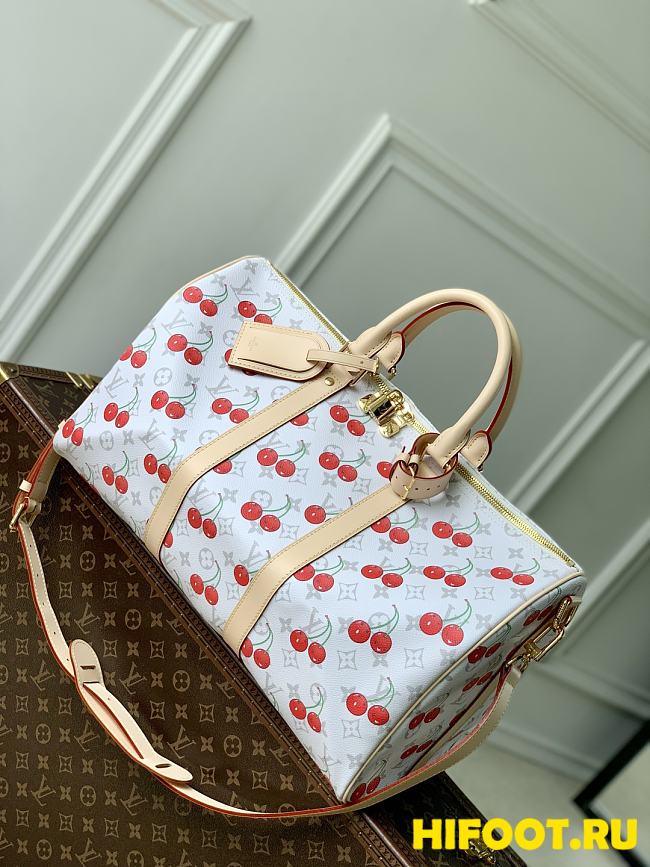 LV Louis Vuitton x Takashi Murakami Cherry White  keepall 45x27x20cm - 1