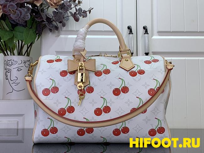 LV Louis Vuitton x Takashi Murakami Cherry White speedy 30CM  - 1