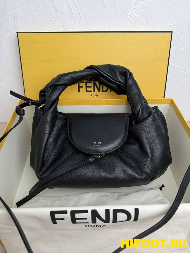 Fendi Spy Small Leder Schwarz 18x12x32cm - 1