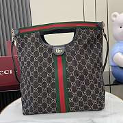 Gucci Giglio large tote bag in black and white GG denim 35x39.5x14cm - 1