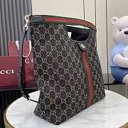 Gucci Giglio large tote bag in black and white GG denim 35x39.5x14cm - 5