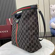 Gucci Giglio large tote bag in black and white GG denim 35x39.5x14cm - 4