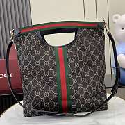 Gucci Giglio large tote bag in black and white GG denim 35x39.5x14cm - 2