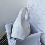 Chanel 26C Hobo Bag White Leather-35×12×45cm - 6