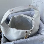 Chanel 26C Hobo Bag White Leather-35×12×45cm - 2