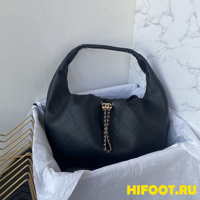 Chanel 26C Hobo Bag black  Leather-35×12×45cm  - 1