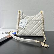Chanel White Quilted Calfskin Hobo Bag 21.5*22.5*7CM - 4