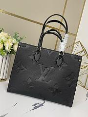 LV  Onthego Empreinte MM Black in Leather with Gold-tone 34CM - 1
