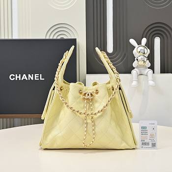 Chanel 25 Small Handbag Grained Calfskin & Gold-Tone Metal yellow hobo 30x26x14cm