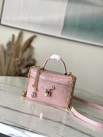 LV Vanity Chain Pouch Monogram Vernis Leather pink 19*11.5*6.5CM 