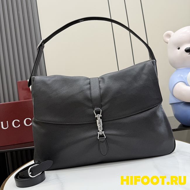 Gucci Jackie Flap large crossbody bag in black 43CM - 1
