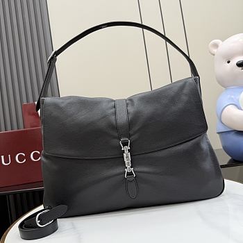 Gucci Jackie Flap large crossbody bag in black 43CM