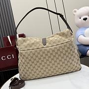 Gucci Jackie Flap large crossbody bag in sand and brown GG canvas 43CM - 6