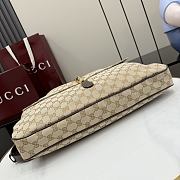 Gucci Jackie Flap large crossbody bag in sand and brown GG canvas 43CM - 3