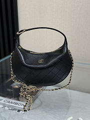 Chanel Top Handle Soft Hobo with Chain Black Lambskin 24×16×7cm - 2