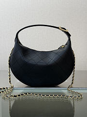 Chanel Top Handle Soft Hobo with Chain Black Lambskin 24×16×7cm - 3