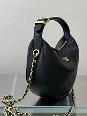Chanel Top Handle Soft Hobo with Chain Black Lambskin 24×16×7cm - 4