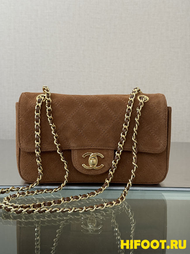 Chanel Suede Calfskin Flap Bag 20CM 2026090904 - 1