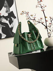Chanel 25 Small Handbag Grained Calfskin & Gold-Tone Metal green 30cm - 5