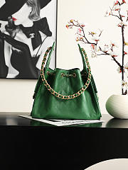 Chanel 25 Small Handbag Grained Calfskin & Gold-Tone Metal green 30cm - 3