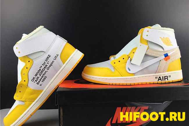 Jordan 1 Retro High OFF-WHITE Canary Yellow AQ0818-149 - 1