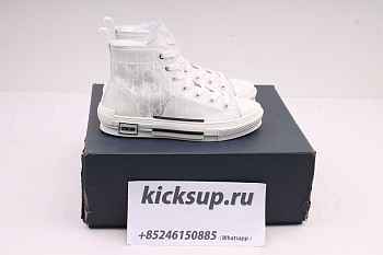 D10r B23 High-Top Sneaker White D10r Oblique Canvas Technical Fabric Sneakers