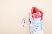 Nike Air Jordan 1 Mid Half Blue Polka Dot Swoosh (GS) 555112-400 - 4