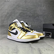 Nike Air Jordan 1 Mid Metallic Gold Black White DC1419-700 - 2